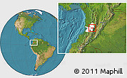 Satellite Location Map of Buga, highlighted parent region