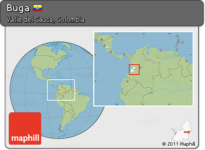 Savanna Style Location Map of Buga, highlighted parent region, within the entire country