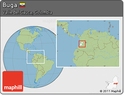 Savanna Style Location Map of Buga, highlighted parent region, within the entire country