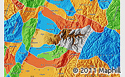Physical Map of Buga, political outside