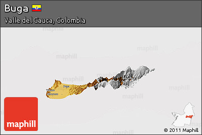 Physical Panoramic Map of Buga, cropped outside