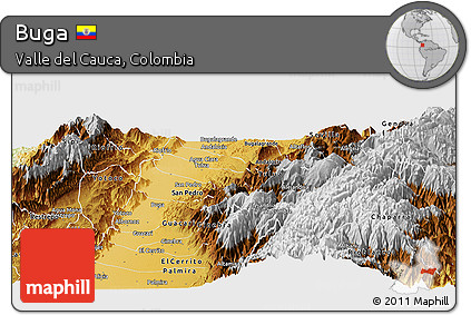 Physical Panoramic Map of Buga