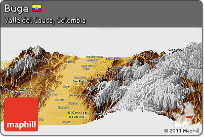 Physical Panoramic Map of Buga