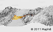 Physical Panoramic Map of Buga, lighten, desaturated