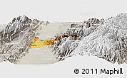 Physical Panoramic Map of Buga, lighten, semi-desaturated