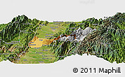 Physical Panoramic Map of Buga, satellite outside