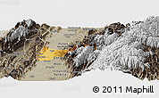 Physical Panoramic Map of Buga, semi-desaturated