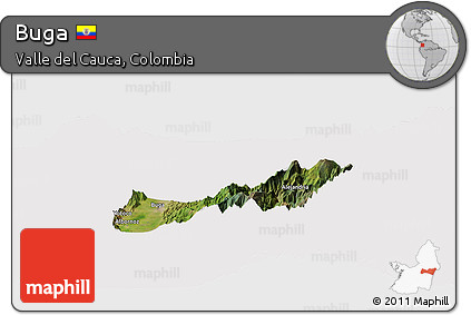 Satellite Panoramic Map of Buga, cropped outside