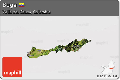 Satellite Panoramic Map of Buga, cropped outside