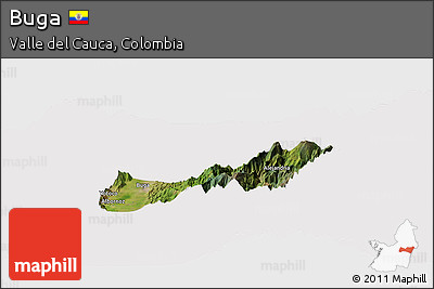 Satellite Panoramic Map of Buga, cropped outside