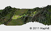 Satellite Panoramic Map of Buga, darken
