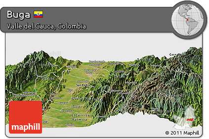 Satellite Panoramic Map of Buga