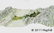 Satellite Panoramic Map of Buga, lighten