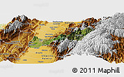 Satellite Panoramic Map of Buga, physical outside
