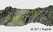 Satellite Panoramic Map of Buga, semi-desaturated