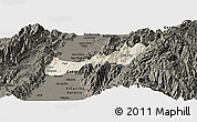 Shaded Relief Panoramic Map of Buga, darken
