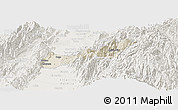 Shaded Relief Panoramic Map of Buga, lighten
