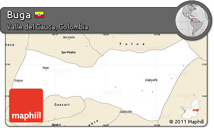 Classic Style Simple Map of Buga