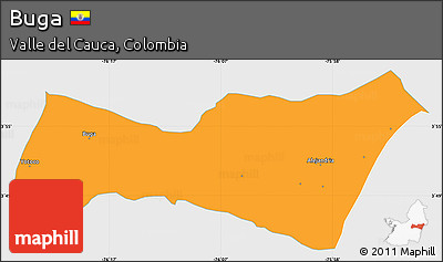 Political Simple Map of Buga, single color outside