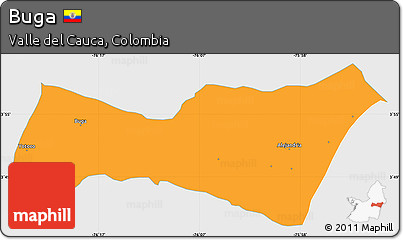 Political Simple Map of Buga, single color outside