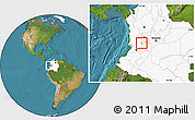 Satellite Location Map of Caicedonia, highlighted country