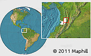 Satellite Location Map of Caicedonia, highlighted parent region