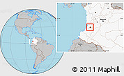 Gray Location Map of Cali, highlighted country