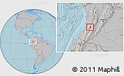 Gray Location Map of Cali, hill shading