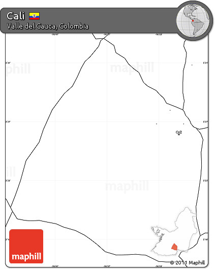 Blank Simple Map of Cali