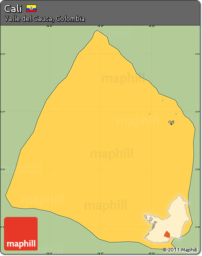 Savanna Style Simple Map of Cali, cropped outside