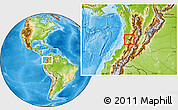 Physical Location Map of Calima  (Darien)