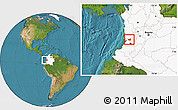 Satellite Location Map of Calima  (Darien), highlighted country
