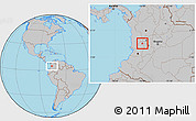 Gray Location Map of Cartago