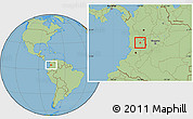 Savanna Style Location Map of Cartago