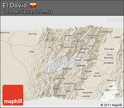 Classic Style 3D Map of El Dovio