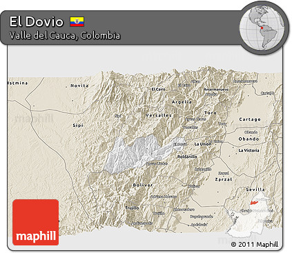 Classic Style 3D Map of El Dovio