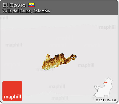 Physical 3D Map of El Dovio, cropped outside
