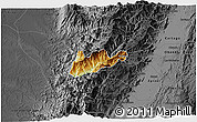 Physical 3D Map of El Dovio, darken, desaturated