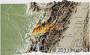 Physical 3D Map of El Dovio, semi-desaturated