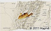 Physical 3D Map of El Dovio, shaded relief outside