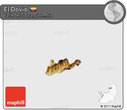 Physical 3D Map of El Dovio, single color outside