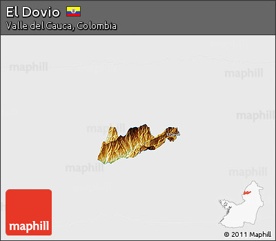 Physical 3D Map of El Dovio, single color outside