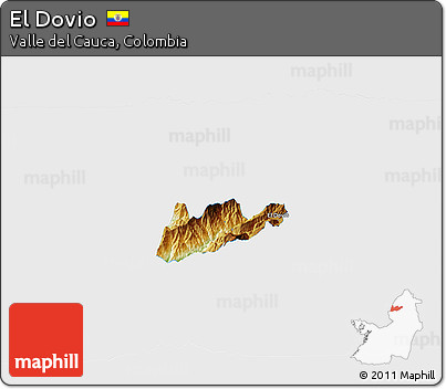 Physical 3D Map of El Dovio, single color outside
