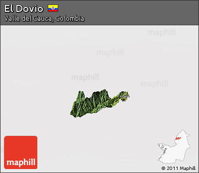 Satellite 3D Map of El Dovio, cropped outside