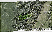 Satellite 3D Map of El Dovio, semi-desaturated