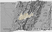 Shaded Relief 3D Map of El Dovio, darken, desaturated