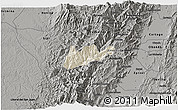 Shaded Relief 3D Map of El Dovio, darken, semi-desaturated