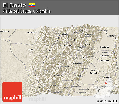 Shaded Relief 3D Map of El Dovio