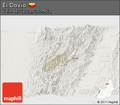 Shaded Relief 3D Map of El Dovio, lighten