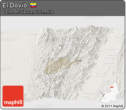 Shaded Relief 3D Map of El Dovio, lighten